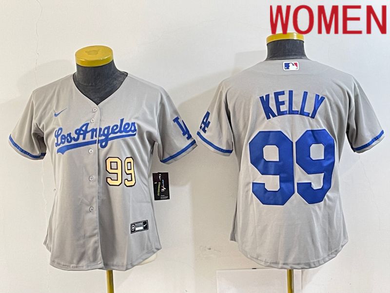 Women Los Angeles Dodgers 99 Kelly Grey 2024 Nike Game MLB Jersey style 7